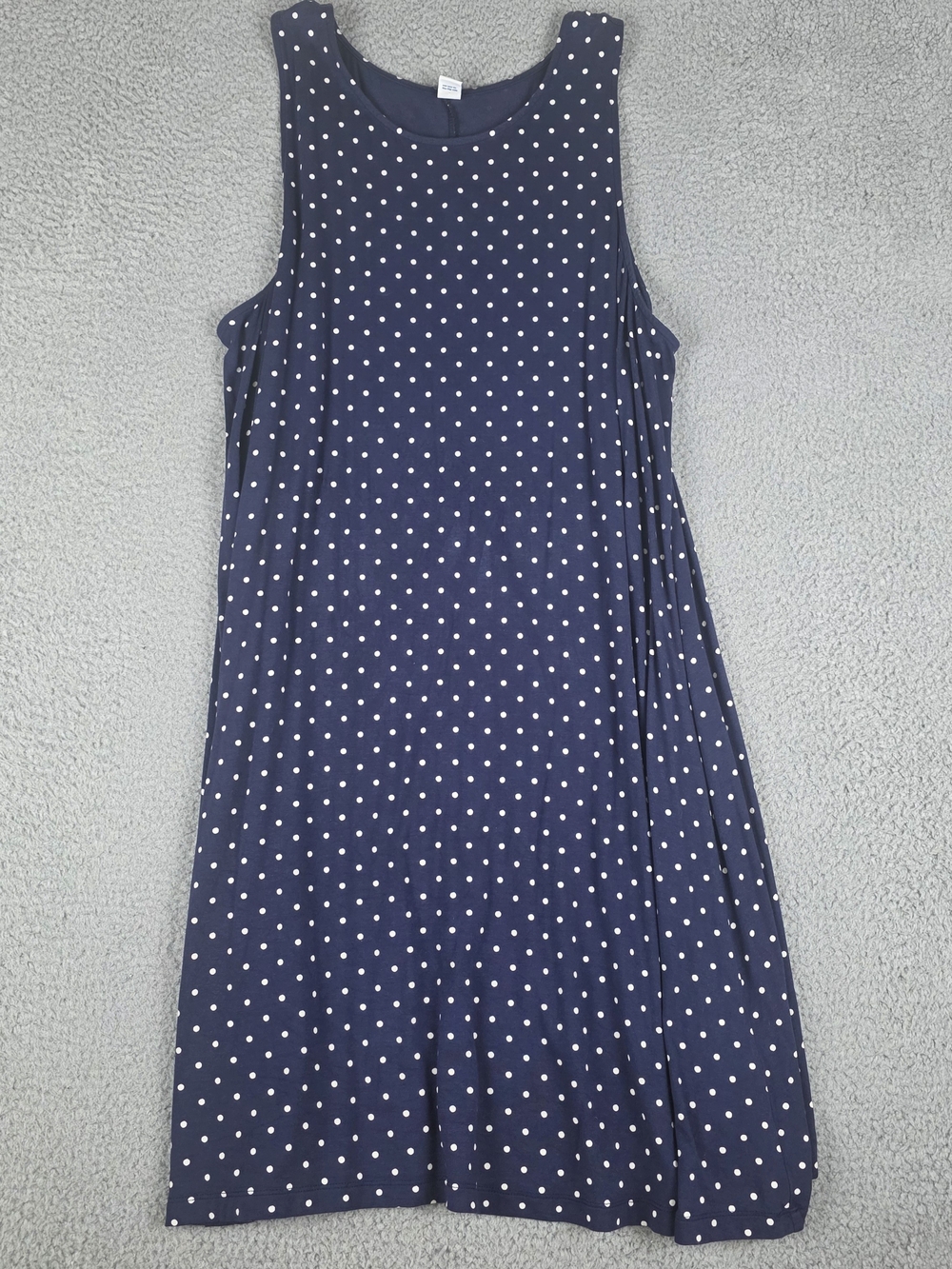 Old Navy Dress Womens XXL Navy Blue Polka Dot Knit Swing Lightweight Stretchy
